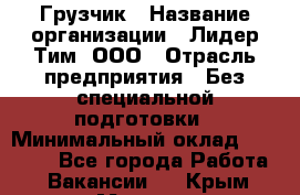 Грузчик › Название организации ­ Лидер Тим, ООО › Отрасль предприятия ­ Без специальной подготовки › Минимальный оклад ­ 19 000 - Все города Работа » Вакансии   . Крым,Морская